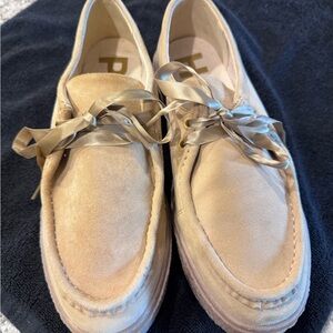 Hush Puppies Bridget Desert Tan Suede Platform Sneakers size 8